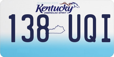 KY license plate 138UQI