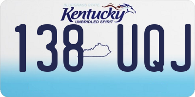 KY license plate 138UQJ