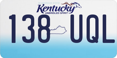 KY license plate 138UQL