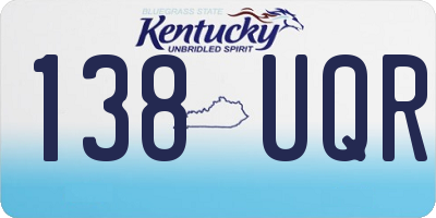 KY license plate 138UQR