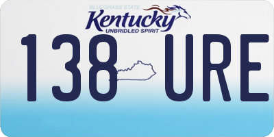 KY license plate 138URE