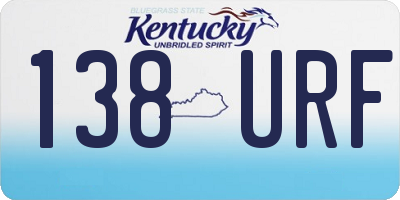 KY license plate 138URF