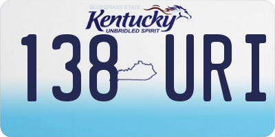 KY license plate 138URI