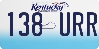 KY license plate 138URR