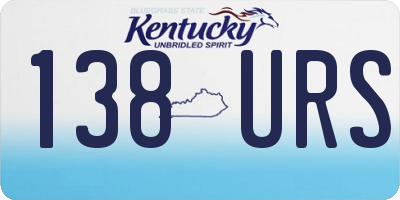 KY license plate 138URS