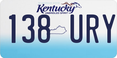 KY license plate 138URY