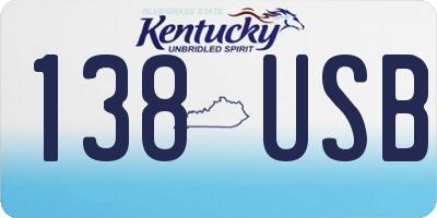 KY license plate 138USB