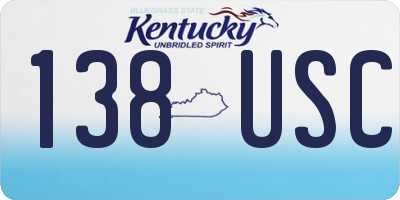 KY license plate 138USC