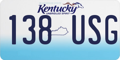 KY license plate 138USG