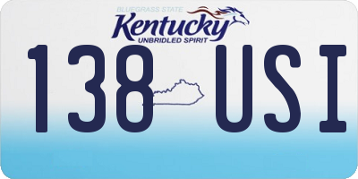 KY license plate 138USI