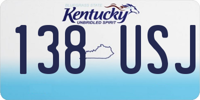 KY license plate 138USJ