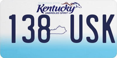 KY license plate 138USK