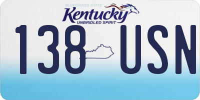 KY license plate 138USN