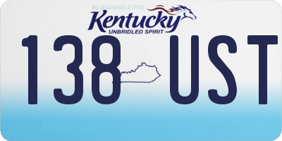 KY license plate 138UST