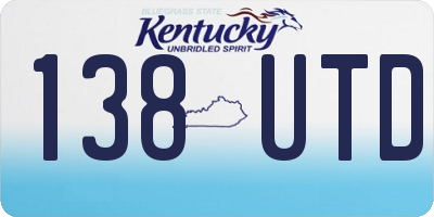 KY license plate 138UTD