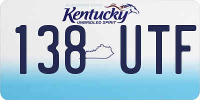 KY license plate 138UTF