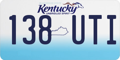 KY license plate 138UTI