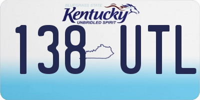 KY license plate 138UTL
