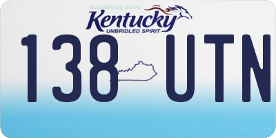 KY license plate 138UTN