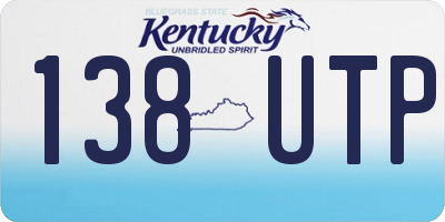 KY license plate 138UTP