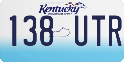 KY license plate 138UTR