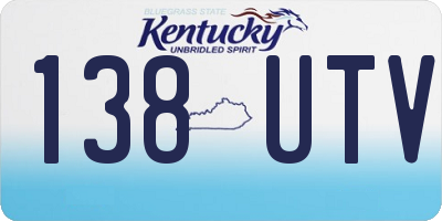 KY license plate 138UTV