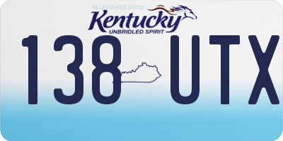 KY license plate 138UTX