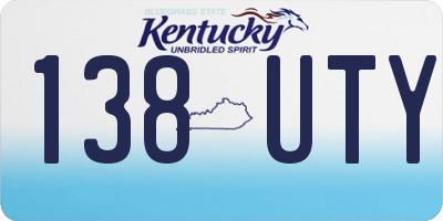 KY license plate 138UTY