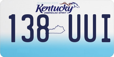 KY license plate 138UUI