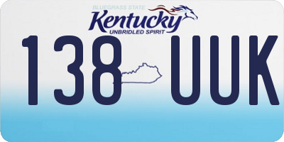 KY license plate 138UUK