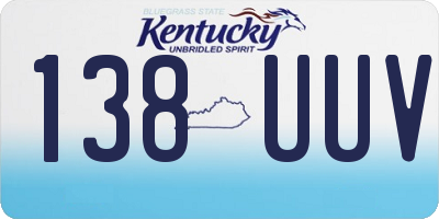 KY license plate 138UUV