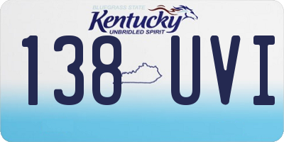 KY license plate 138UVI