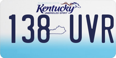 KY license plate 138UVR