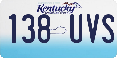 KY license plate 138UVS