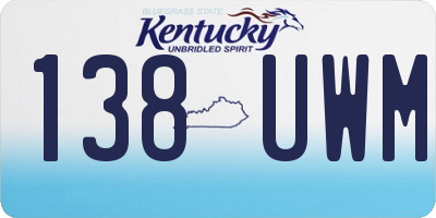 KY license plate 138UWM