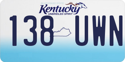 KY license plate 138UWN