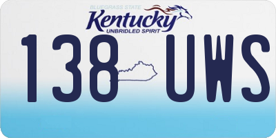 KY license plate 138UWS