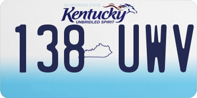 KY license plate 138UWV