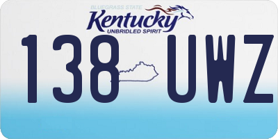 KY license plate 138UWZ