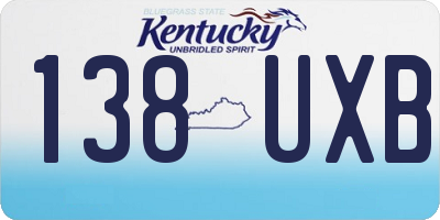 KY license plate 138UXB