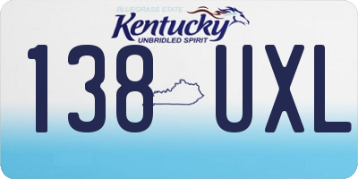 KY license plate 138UXL