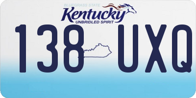 KY license plate 138UXQ