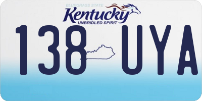 KY license plate 138UYA