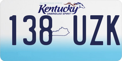 KY license plate 138UZK