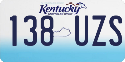 KY license plate 138UZS
