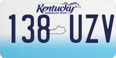 KY license plate 138UZV