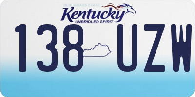KY license plate 138UZW
