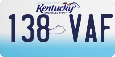 KY license plate 138VAF
