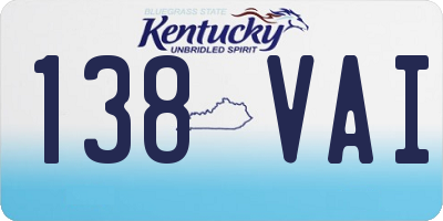 KY license plate 138VAI