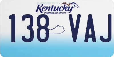 KY license plate 138VAJ